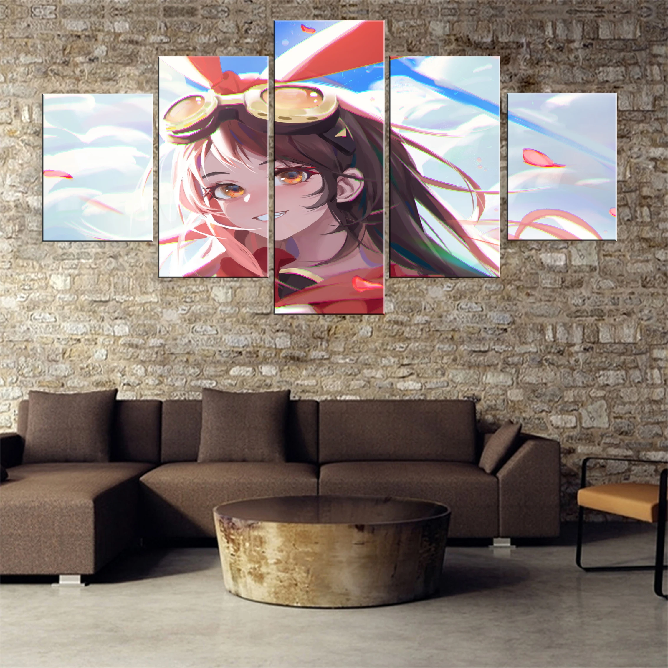 

Genshin Impact Game 5 Pieces Canvas Paintings Oil Decor Picture Wall Home Room Framework Decoration Modular
