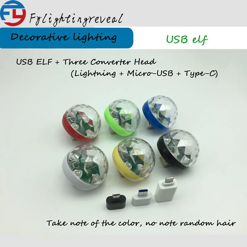 FYdisplay Mini voice control small magic ball RGB mobile phone USB Android Apple stage LED atmosphere light decoracao de party 