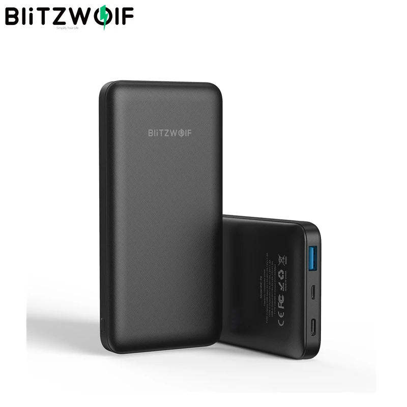 BlitzWolf BW P9 18 Вт 10000 мАч USB PD QC 3 0 внешний аккумулятор типа C быстрая зарядка двойной
