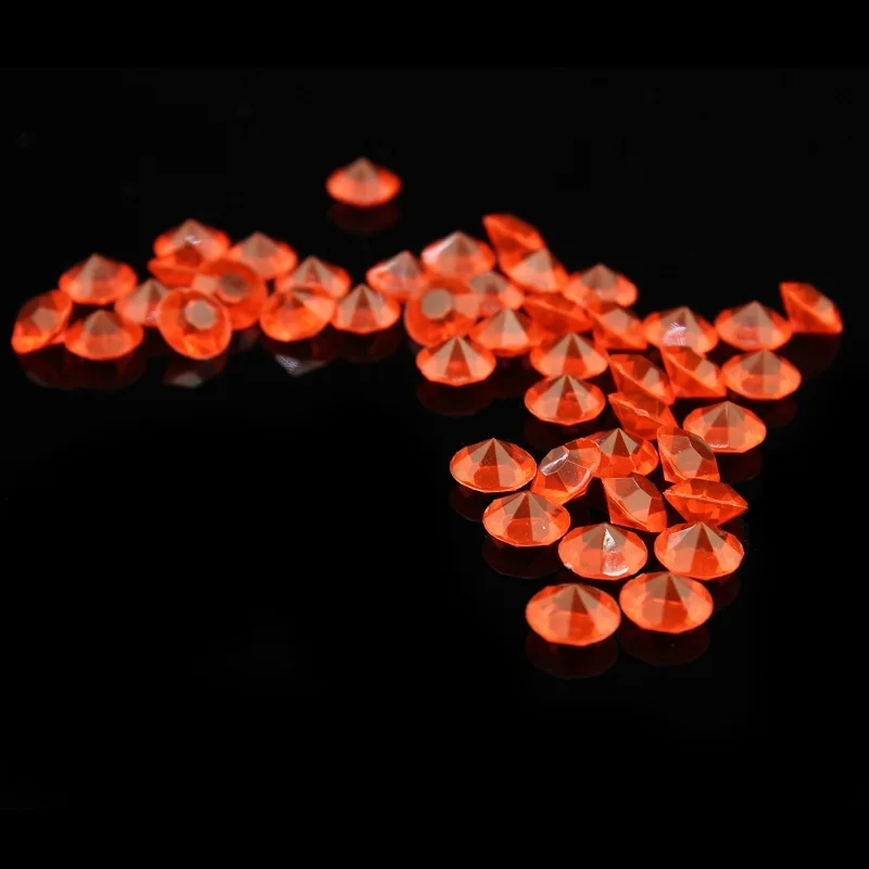 coral orange 1000 шт 10 мм прозрачный акриловый Свадебный Стол Конфетти бриллианты разлетающиеся кристаллы украшения - Цвет: coral orange