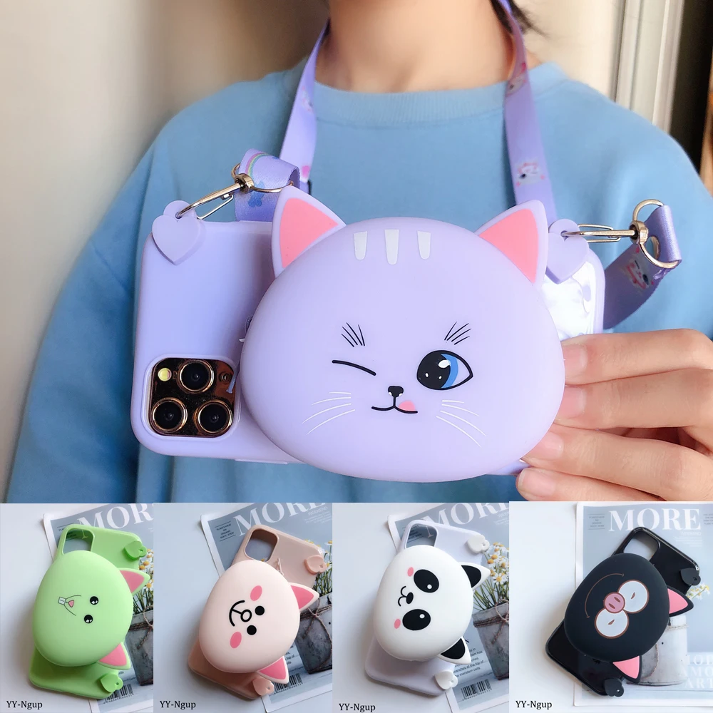 Чехол кошелек для Honor 10 Lite чехол Huawei 7A dua l22 3D Kawaii силиконовый ремешок 8X 8A 8S Pro
