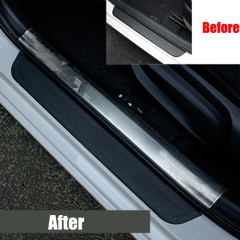 4 шт./компл. накладки на пороги двери из нержавеющей стали наклейка для стайлинга