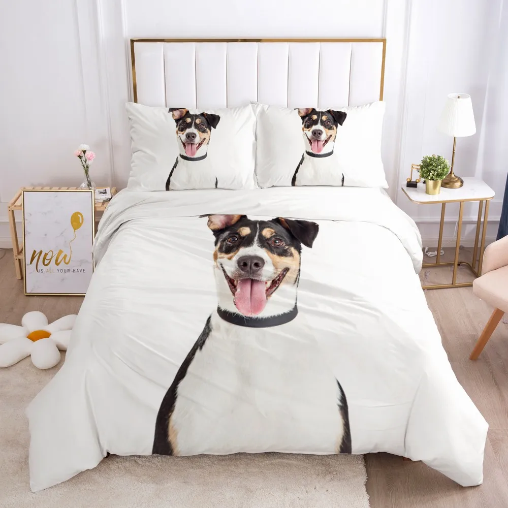 Online Juego De Fundas De Edredón 3D Para Gatos Y Perros, Ropa De Cama, Funda De Almohada, Individual, Doble Tamaño