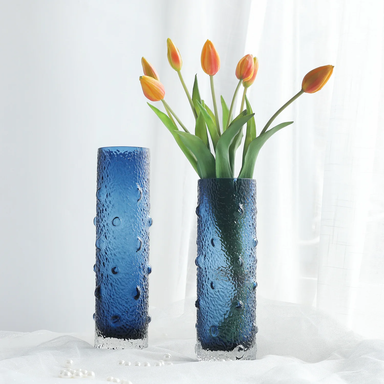 

European Simple Lead-free Transparent Glass Vase Flower Arrangement Ornaments Cute Room Vintage Home Decoration Accessories