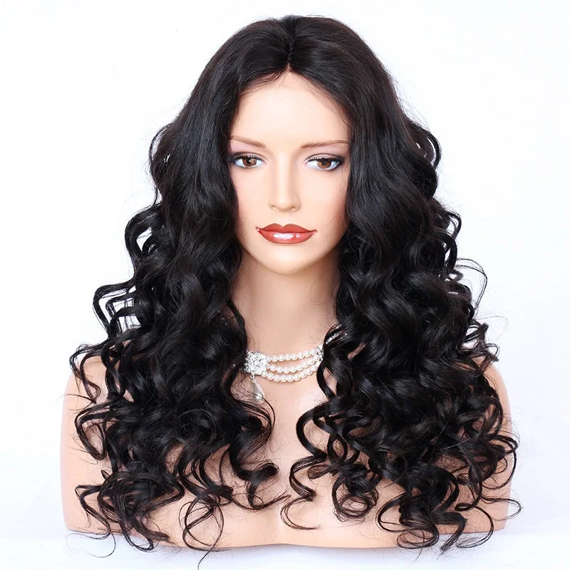 Парики из натуральных волос без клея волнистые парики бразильские волосы Remy 250