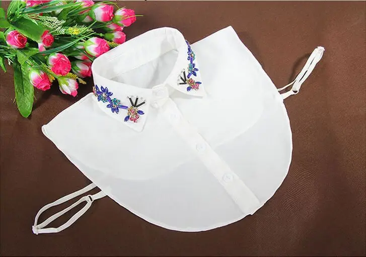 

Detachable Collars 2021 Diamond False Collar Ladies Fake Collar Decorative Neck Tie Women Necktie Party Gravatas Gifts Tops