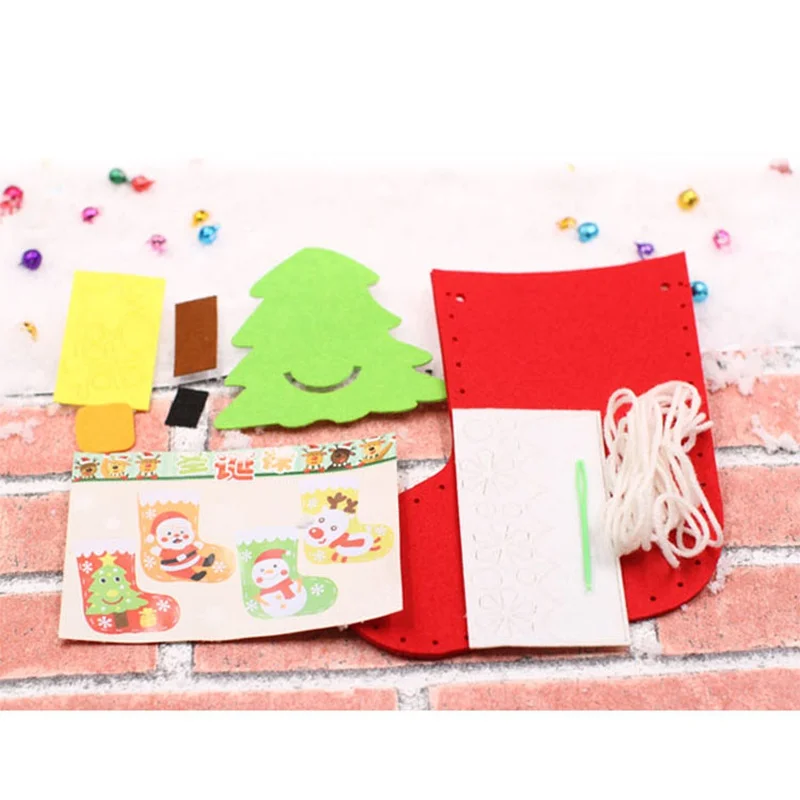 Рождественский праздник DIY чулки рождественские Висячие Сумки красные носки