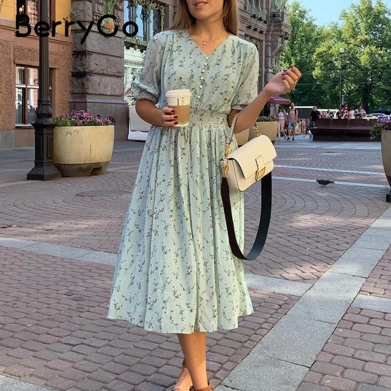 Simplee женское платье с цветочным рисунком летнее элегантное короткими рукавами