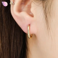 925 sterling silver ear buckle hoop earrings geometric ovalring circle earrings gold silver color earrings simple earrings