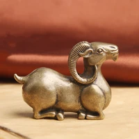 6cm chinese crafts solid pure bronze copper brass auspicious carved zodiac animal sheep goat statue mascot statues et sculptures