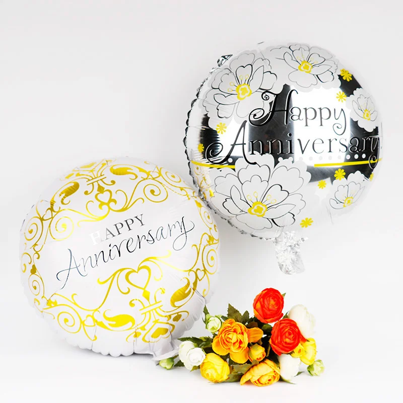 

5pcs 18 inch wedding anniversary happy anniversary anniversary celebration party decoration aluminum film balloon