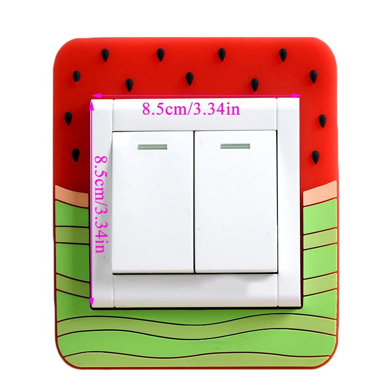 

1PC Switch Protection Cover Luminous Stickers Creative Cute Cartoon Fruits Shape Wall Socket Stickers Waterproof Wall Stickers