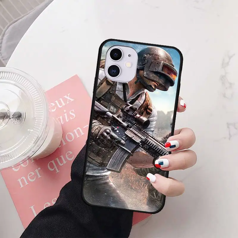 

Fundas For Iphone 11 PRO MAX PUBG Game Phone Case For Iphone X Se 2020 Cases Cover Black Soft Phone Case For Iphone 8 Plus