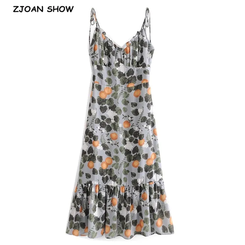 Праздничные Семейные комплекты летнего лимон Цветочный принт платье на