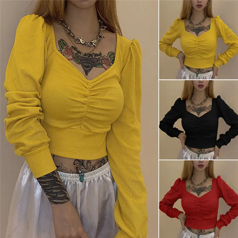 

Women's Slim Knitted Pullover Jumper Sweater V Neck Long Sleeve Knitwear Tops UK