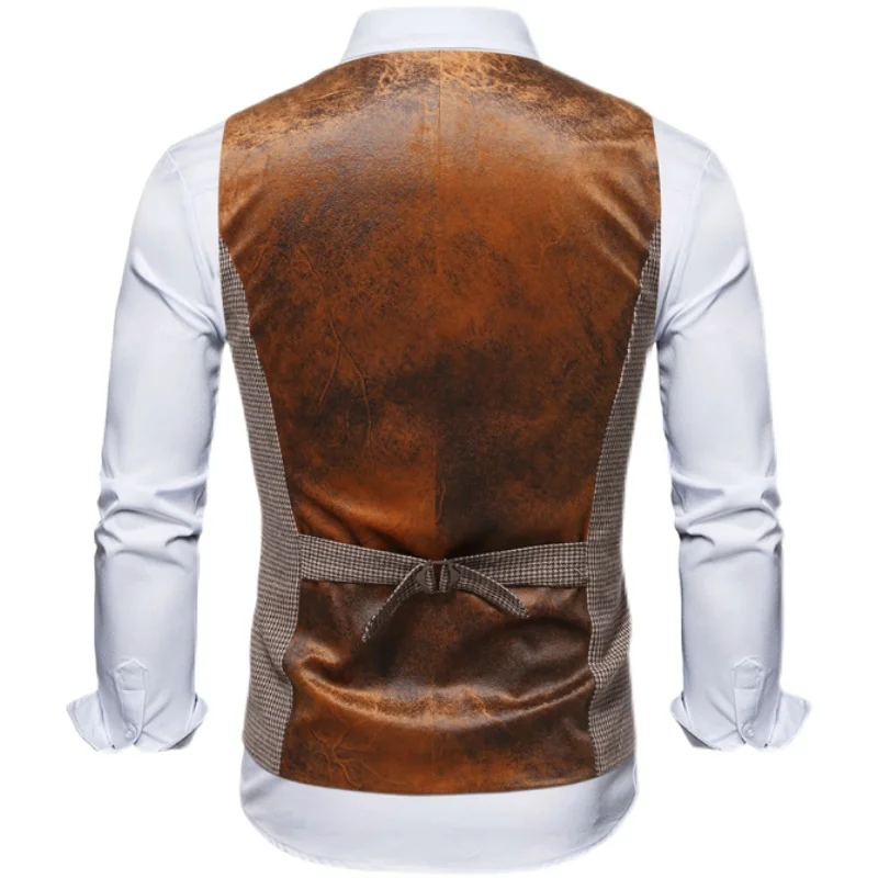 Жилет мужской шерстяной в стиле гусиные лапки ковбойский жилет стимпанк