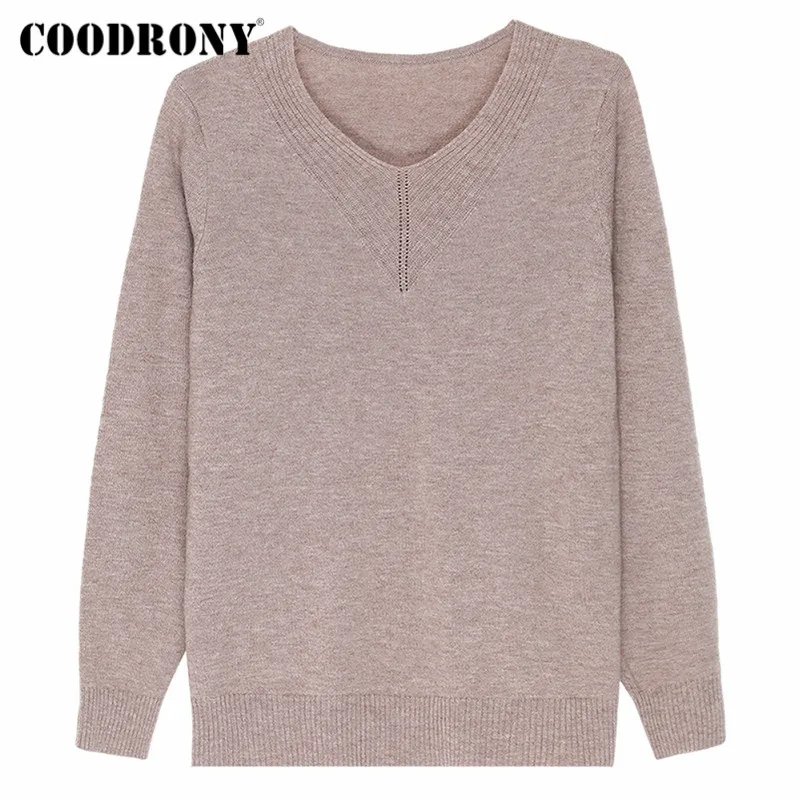 COODRONY повседневные женские свитера из мериносовой шерсти мягкий кашемировый