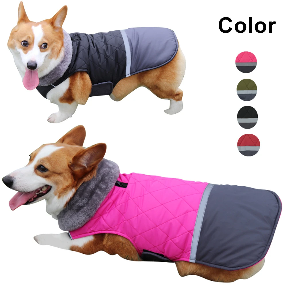

Dog Coat Autumn Winter Big Fur Collar Dog Clothes New Pet Clothes Double-Sided Dog Clothes Can Be Worn Waterproof Coat