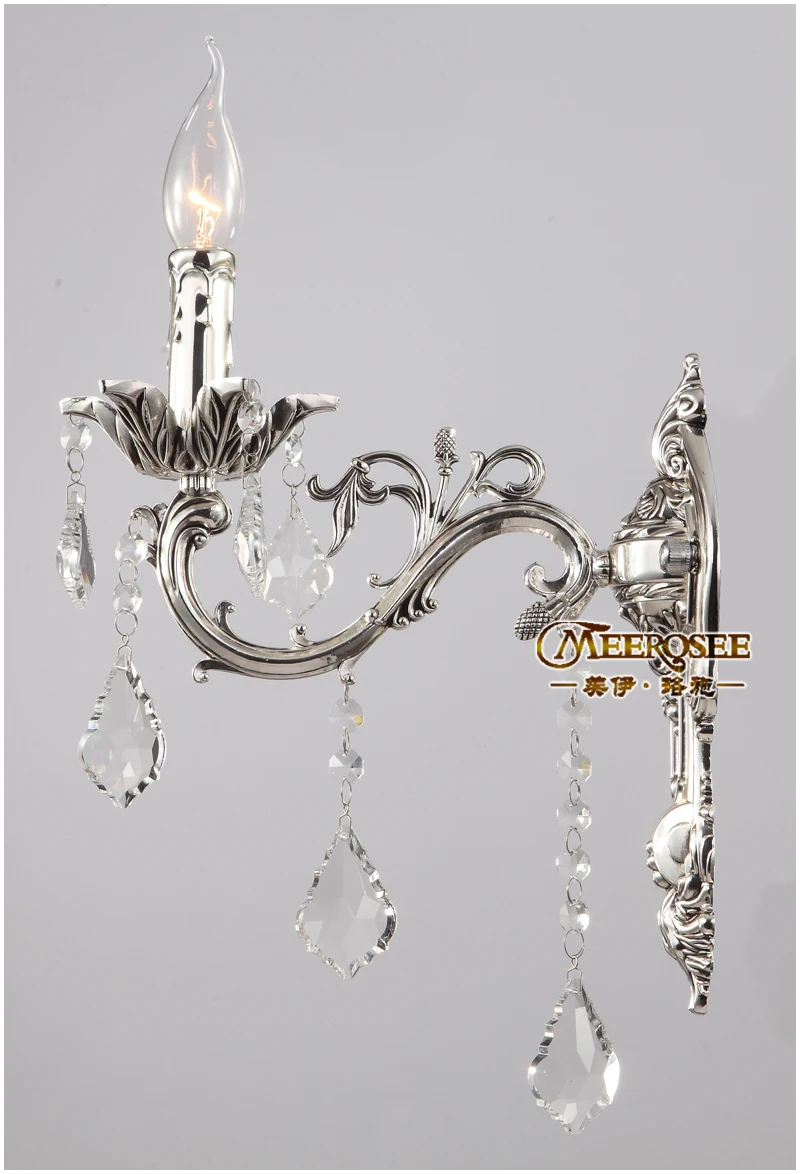 Хрустальный настенный светильник серебристые настенные прикроватные бра