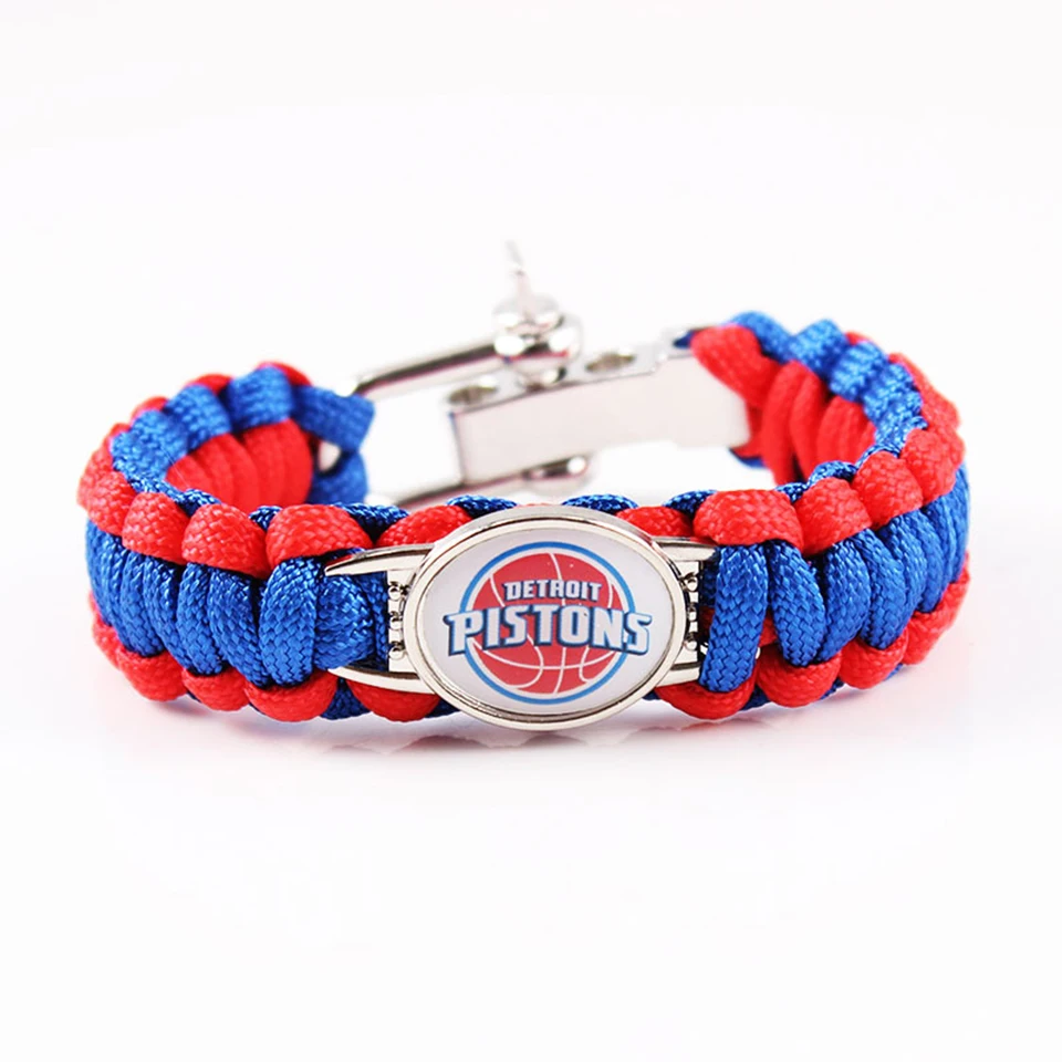 Blue-Red Вязаный браслет для баскетбола, Модный Цветной веревочный плетеный браслет знаменитой баскетбольной команды, очаровательный мужской браслет, мужские ювелирные изделия - Окраска металла: Blue-Red