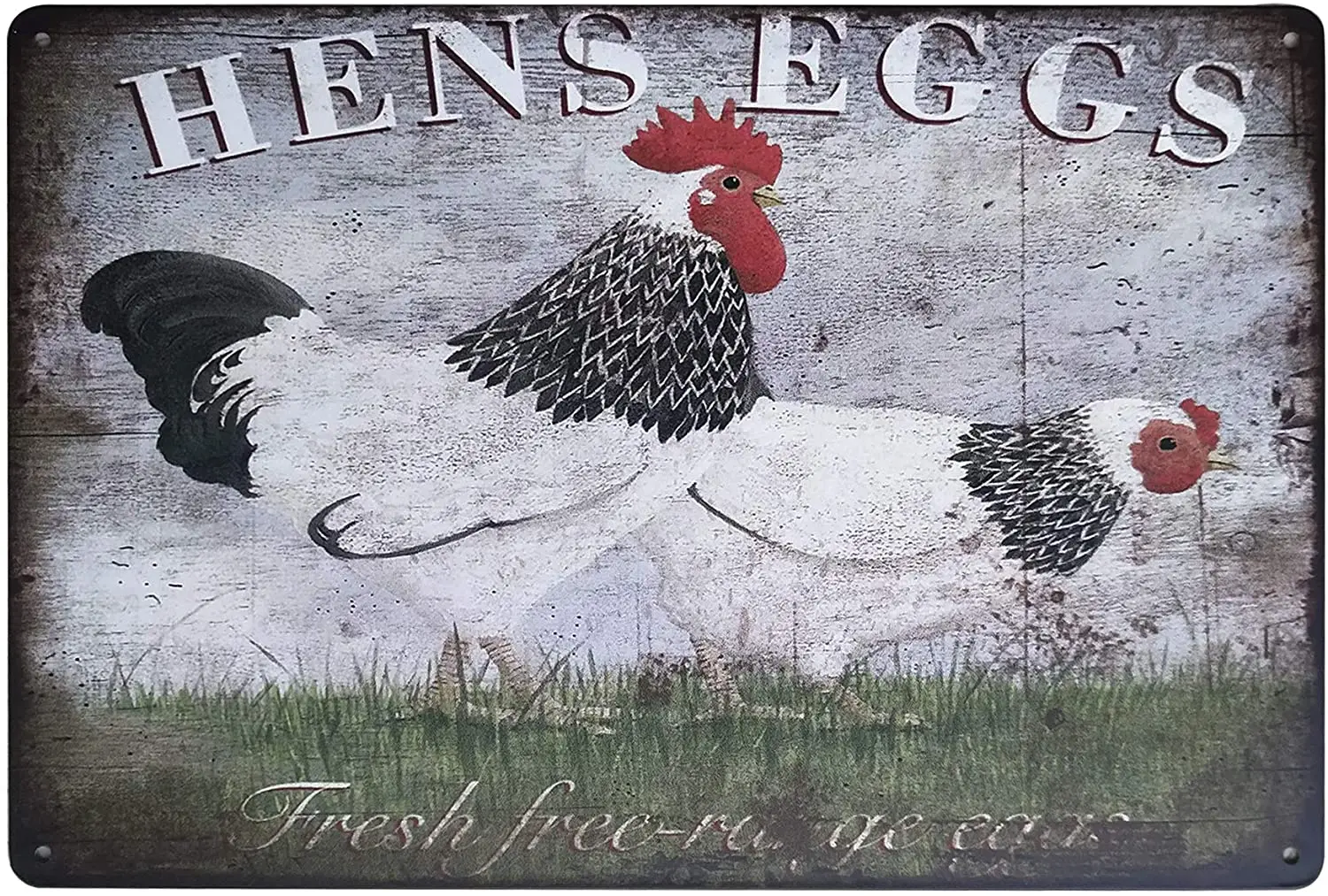 

Farmhouse Chicken House Chicken Farm Wall Fence Decorative Metal Tin Sign Hens Eggs Vintage Decorative Metal Plate 8x12 Inches