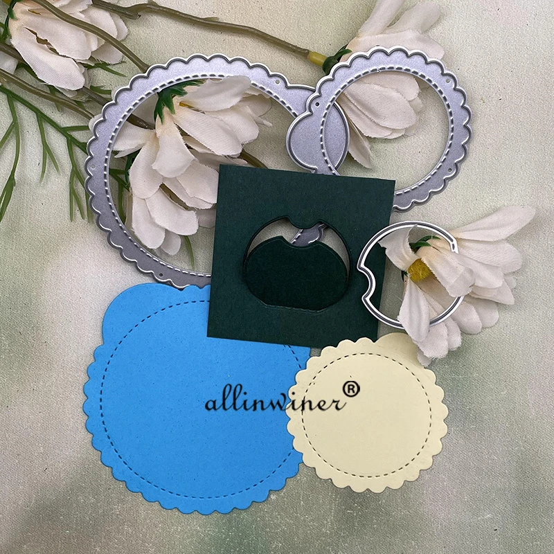 Круглая волнистая бирка этикетка металлические трафареты для DIY скрапбукинга