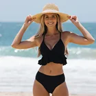 Женский купальный костюм Lemonsissi, черный купальник-танкини с высокой талией и принтом, 2021