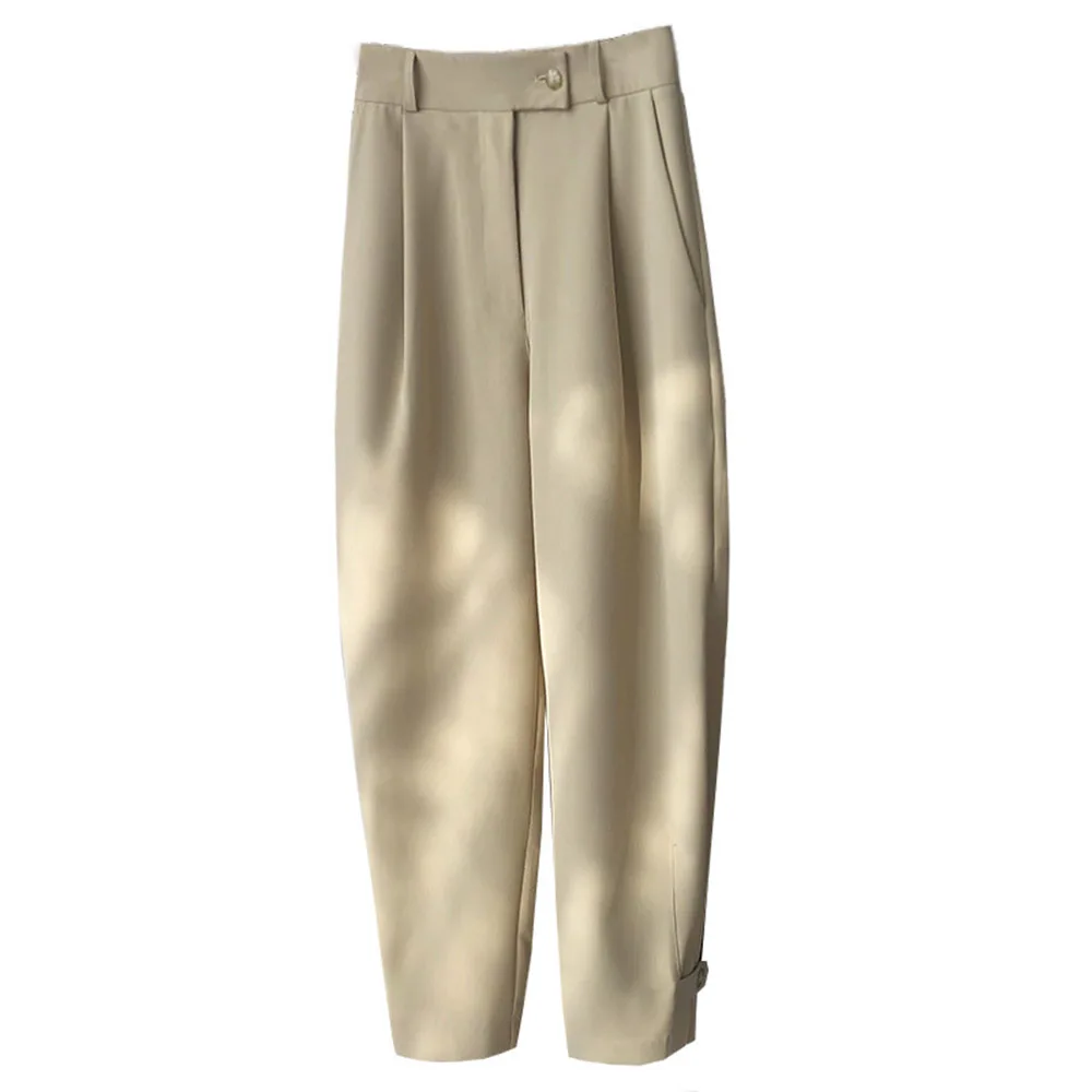 

Women's Pants Loose 2020High Waist Suit Wide Leg Trousers Early Spring New Straight Casual Solid Color Slim Fashion