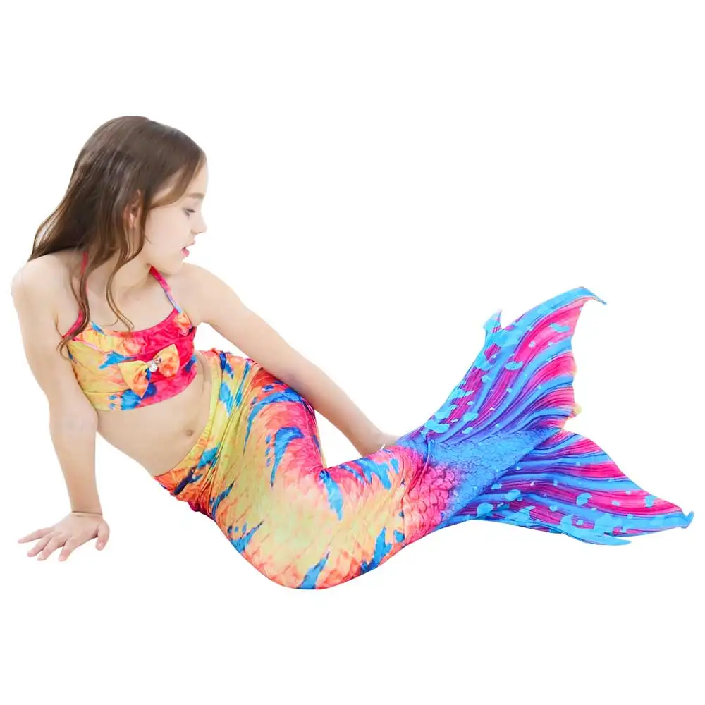 

YUNYADI Girls Spandex Mermaid Tail Swimsuit Cosplay Hat Flippers Necklace Beach Holiday Clothes Christmas Gift Halloween Costume