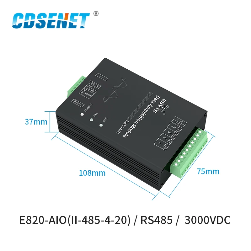 E820 AIO(II 485 4 20) RS485 аналоговый модуль сбора сигнала Modbus RTU 20mA канальный беспроводной