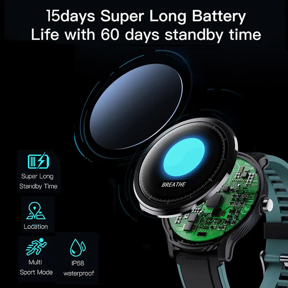 

Smart Watch 1.3inch Round Screen Sports Watch IP68 Waterproof Men Full Touch Heart Rate Monitoring Fitness Tracker Smartwatch