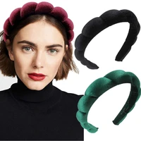 haimeikang solid color velvet headband hair bands winter new sponge hair hoop bezel headbands for women fashion hair accessories