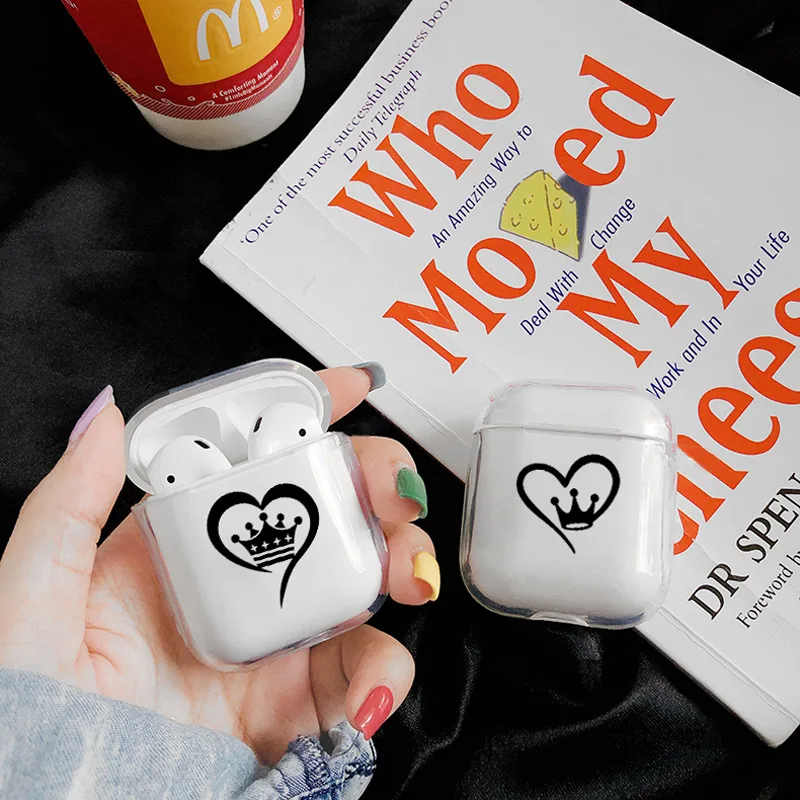 Мягкий милый Чехол Air Pods для Apple airpods Роскошный чехол Crown King Queen Airpods с Bluetooth