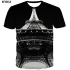 Футболка мужская с 3D-принтом пирамиды, повседневная черная рубашка в стиле Харадзюку, топ с круглым вырезом в стиле хип-хоп