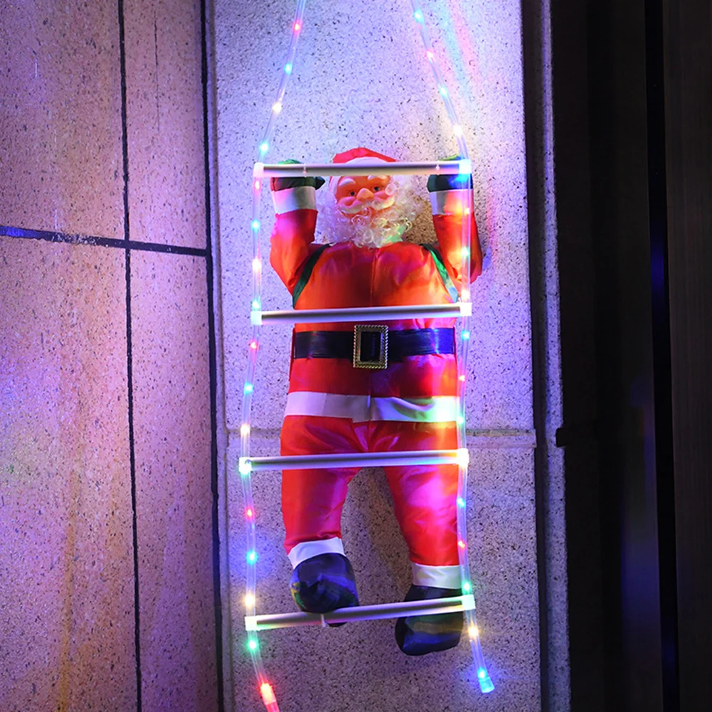 

LED Electric Climbing Ladder Santa Claus with Light Christmas Ornament for Home Christmas Tree Hanging Decoration Window Pendant