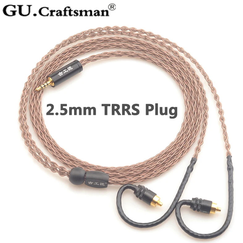 GUcraftsman 8-ядерный OCC медной проволоки для SONY IER-M7 IER-M9 IER-Z1R наушники 2,5 мм 4,4 сбалансированный обновления кабель