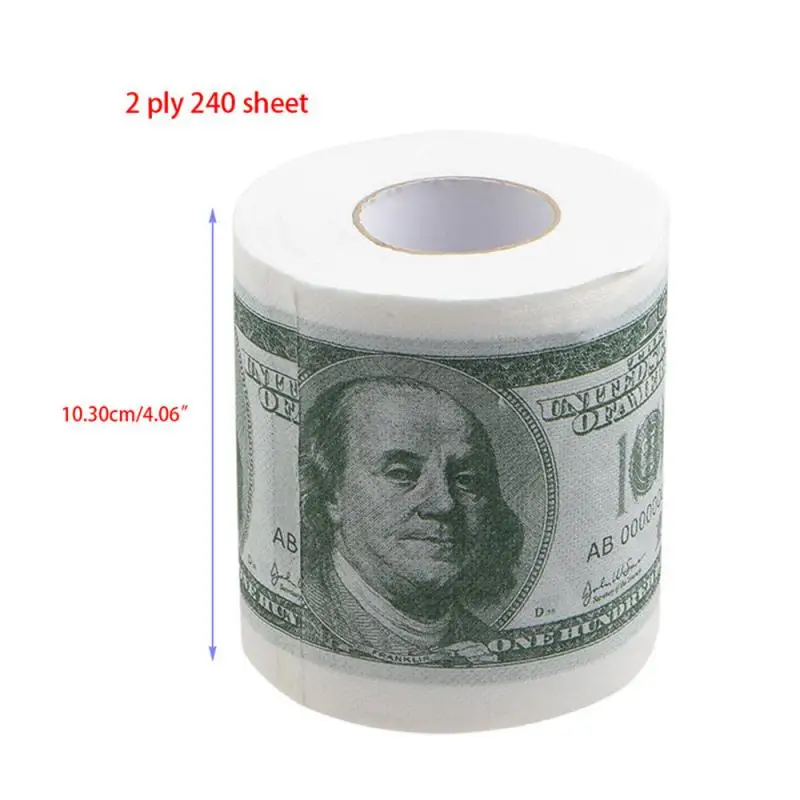 

Toilet Paper Hundred Dollar Bill Novelty Gag Gift Funny Dollar Game Toilet Paper Wood Pulp Paper 2 Ply 240 Sheet Home Kitchen