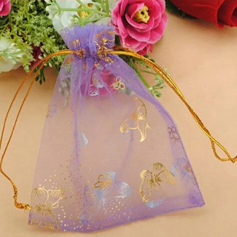 

87HC 25Pcs Organza Gift Bags Jewellery Drawstring Pouches Wedding Party Candy 10X12cm