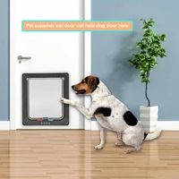 4 way safe dog cat gate doors abs animal pet kitten puppy security flap interactive door for household animals cat dog