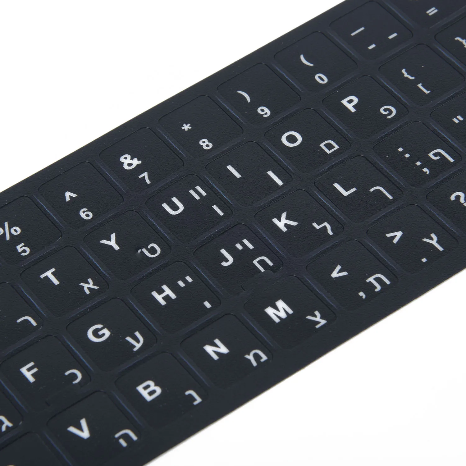 Компьютерная иврит черная клавиатура карта стикер белая буква 1 шт. для Windows