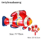 Воздушный шар из алюминиевой фольги, для вечевечерние на пляже, в виде морской рыбы