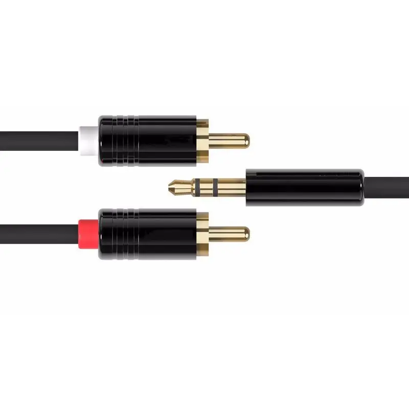 Джек 3 5 мм до 2 RCA аудио кабель разветвитель AUX стерео со штыревыми соединителями