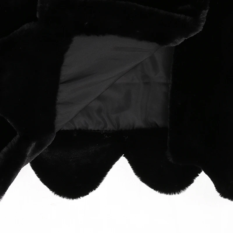 

Nerazzurri High quality winter long black faux fur coat women Fluffy warm sheared mink fur coat Plus size clothing for women 5xl