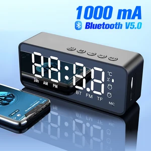 wireless bluetooth speaker fm radio sound box desktop alarm clock subwoofer music player tf card bass speaker boom for huawei free global shipping