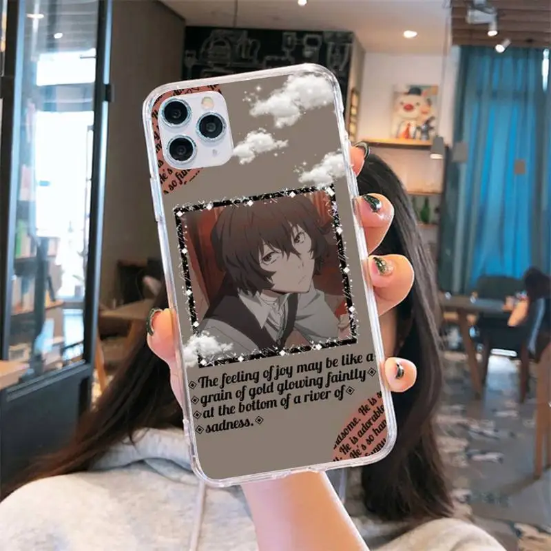 

Anime Bungou Stray Dogs Phone Case Transparent for iPhone 6 7 8 11 12 s mini pro X XS XR MAX Plus cover funda shell