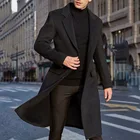 Куртка мужская шерстяная, однотонная, на флисе, с длинным рукавом, на веснуОсеньзиму