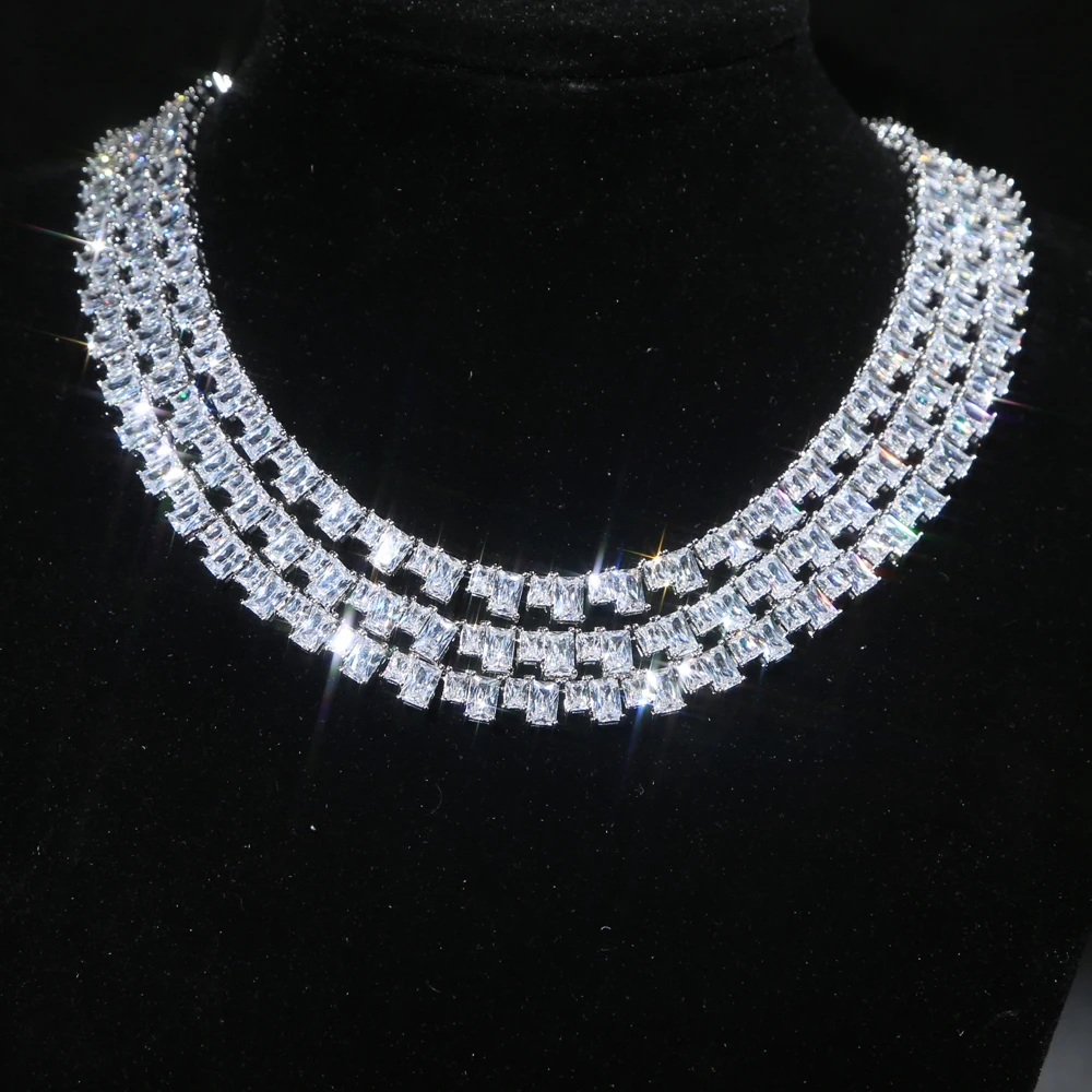 Цепочка Женская теннисная со стразами чокер в стиле хип-хоп ледяная багета с