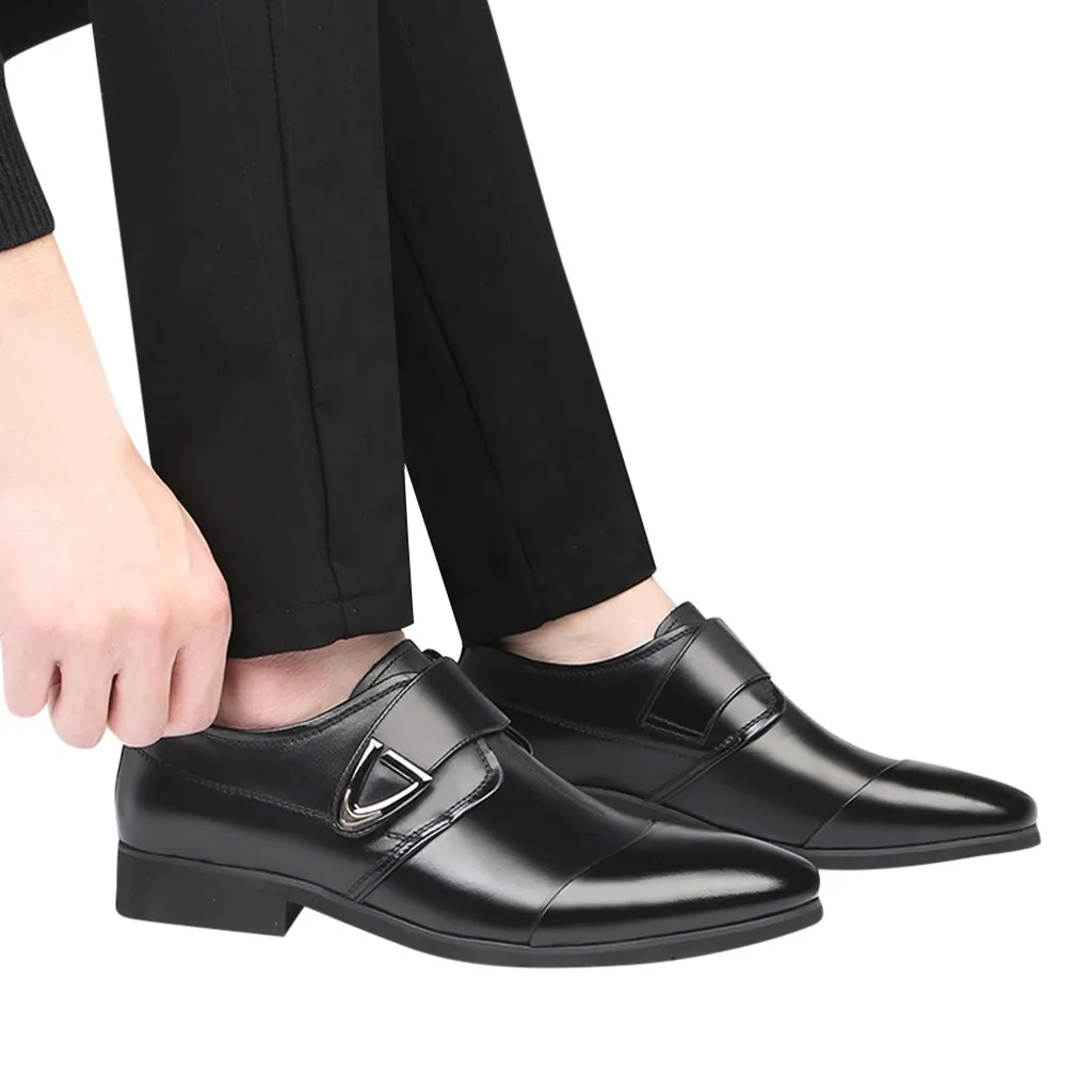 

Men Wedding Shoes Microfiber Leather Formal Business Pointed Toe For Man Dress Shoes Men Oxford Flats Size Apr17