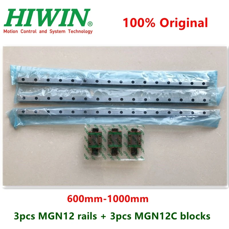 3 шт. Hiwin линейные направляющие MGN12 600 650 700 750 800 850 900 950 1000 мм MGNR12 рельсы + MGN12C линейный