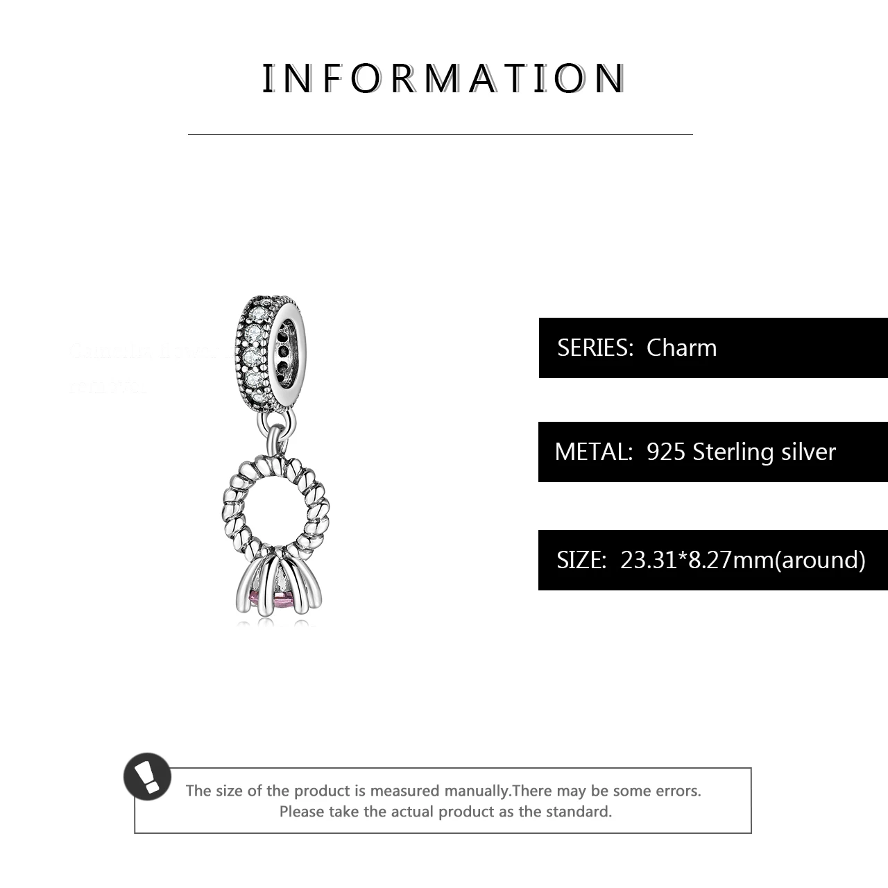 Женское кольцо из серебра 925 пробы с розовым кулоном | Украшения и аксессуары